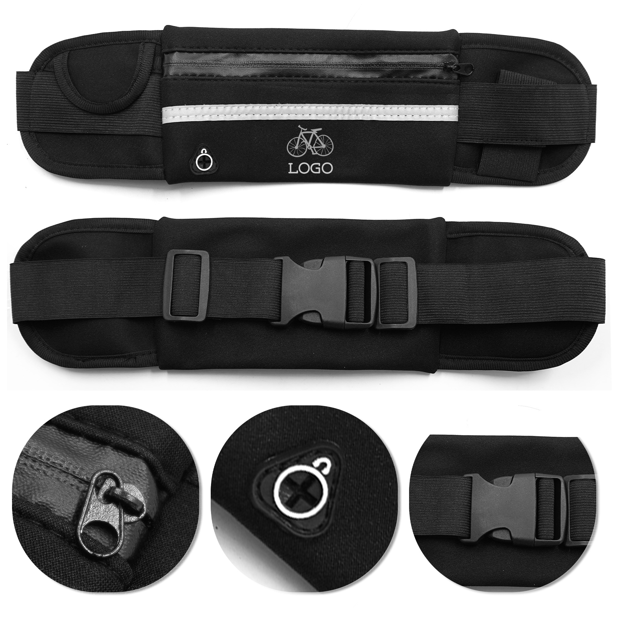 MOQ 50 Waterproof Waist Bag with Water Bottle Holder 2