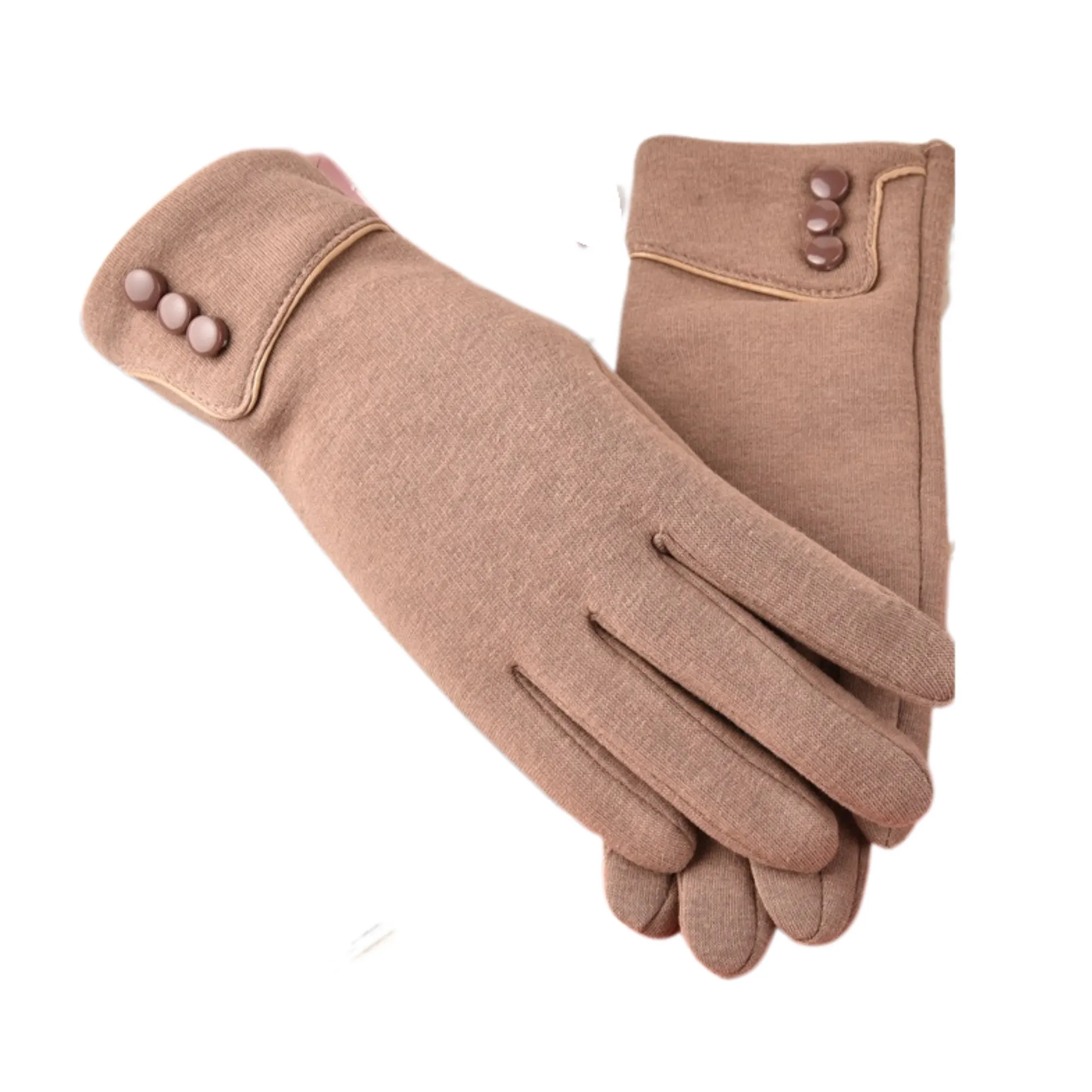 Winter Fleece-Lined Three-Button Flip-Top Thermal Gloves 6