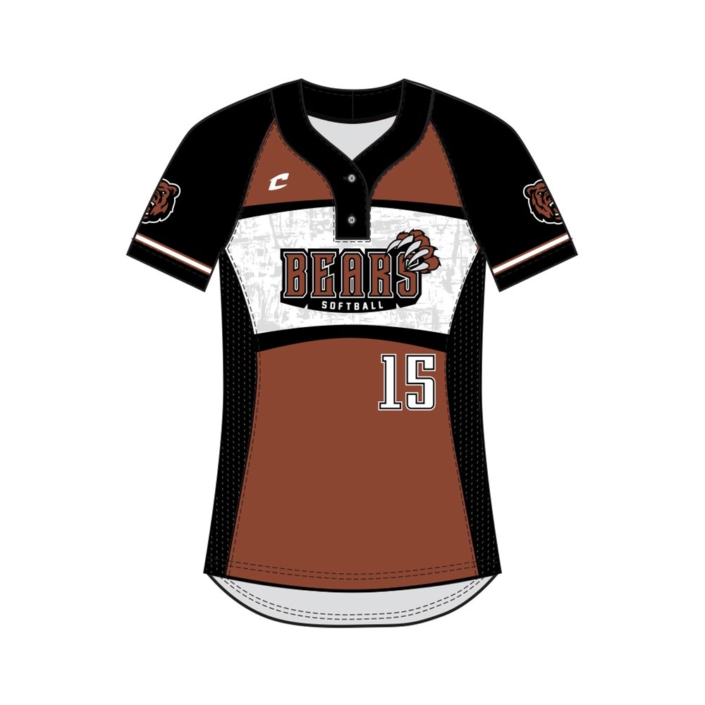 Juice 2-Button Short Sleeve Fitted Jersey Active Cloth/Pin Dot