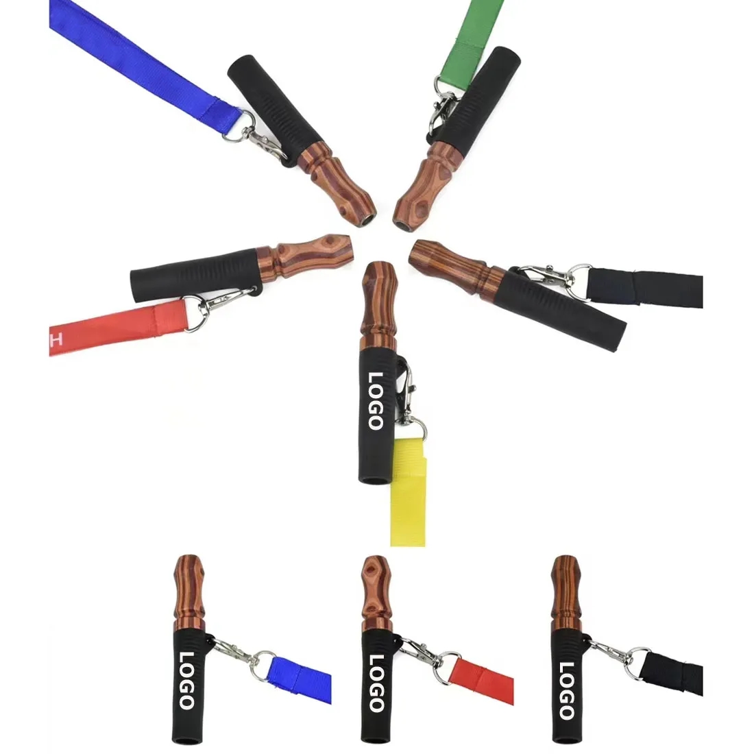 Wood Hookah Mouthpieces Shisha Mouth Tips with Hang Rope 5