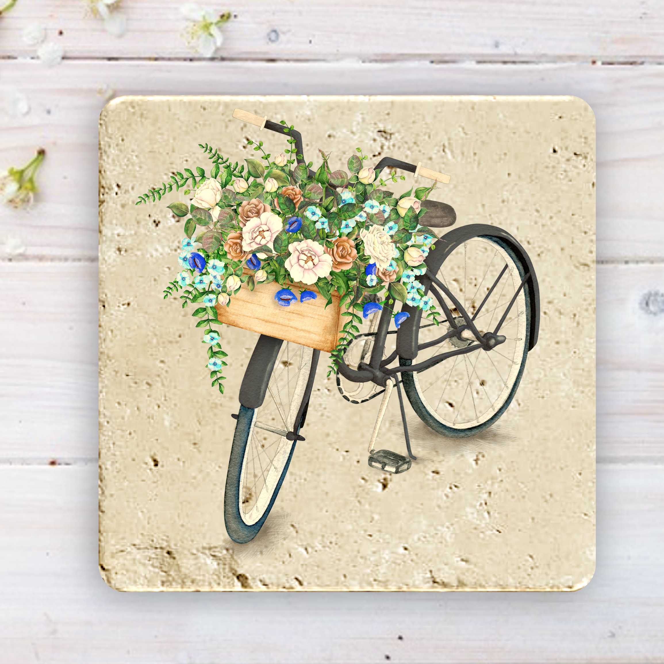 Faux Travertine Printed Square Coaster 4