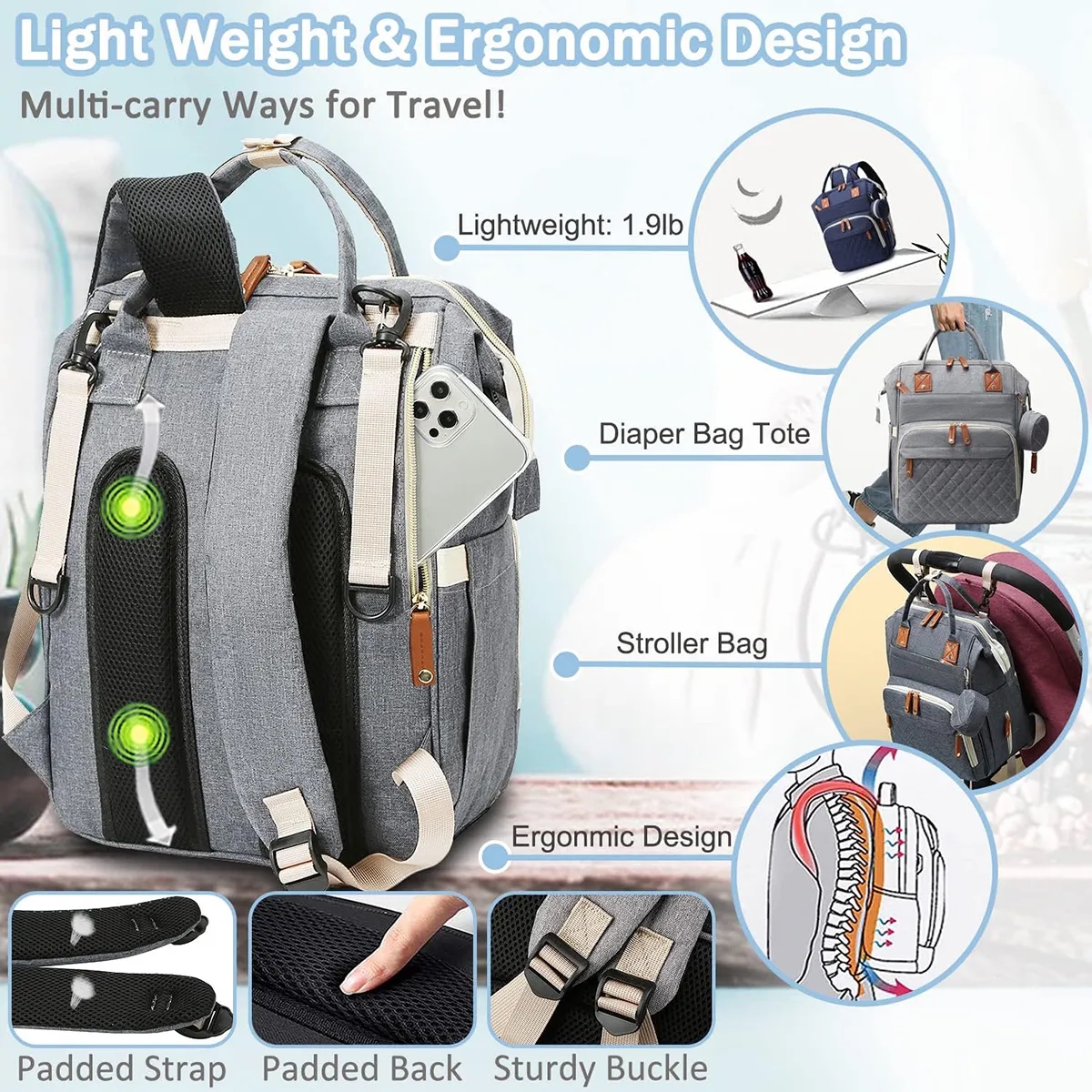 Multifunction Diaper Bag Backpack 8