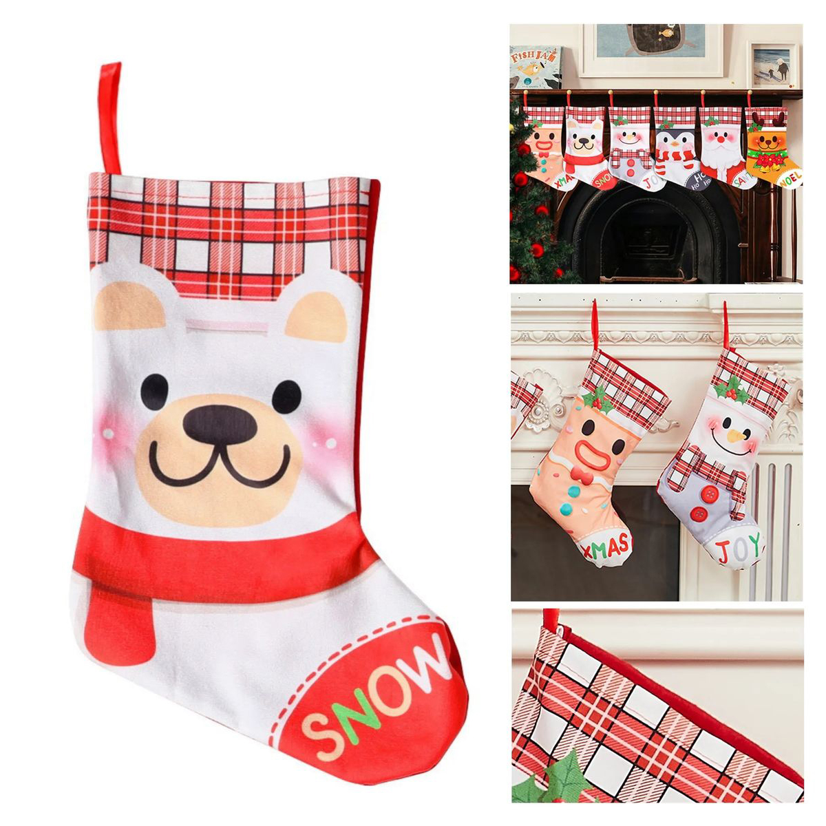 Brushed Fabric Hanging Holiday Stocking 2