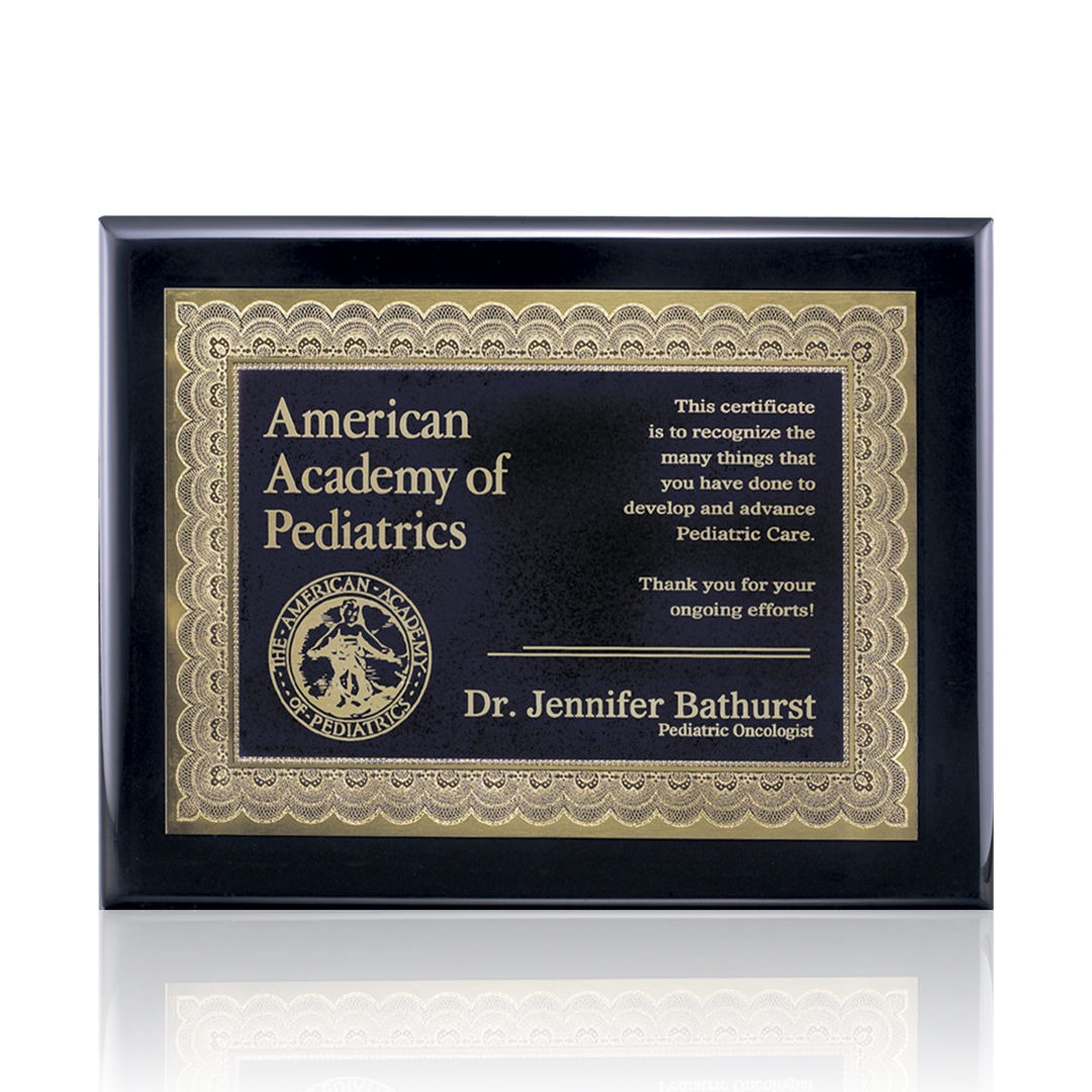 Oakleigh Certificate Plaque - Black Finish 2