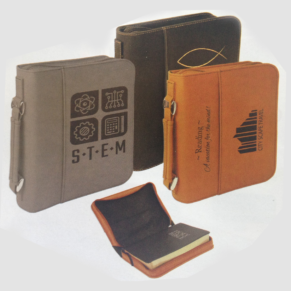 Leatherette Book/Bible Cover w/Handle & Zipper 1