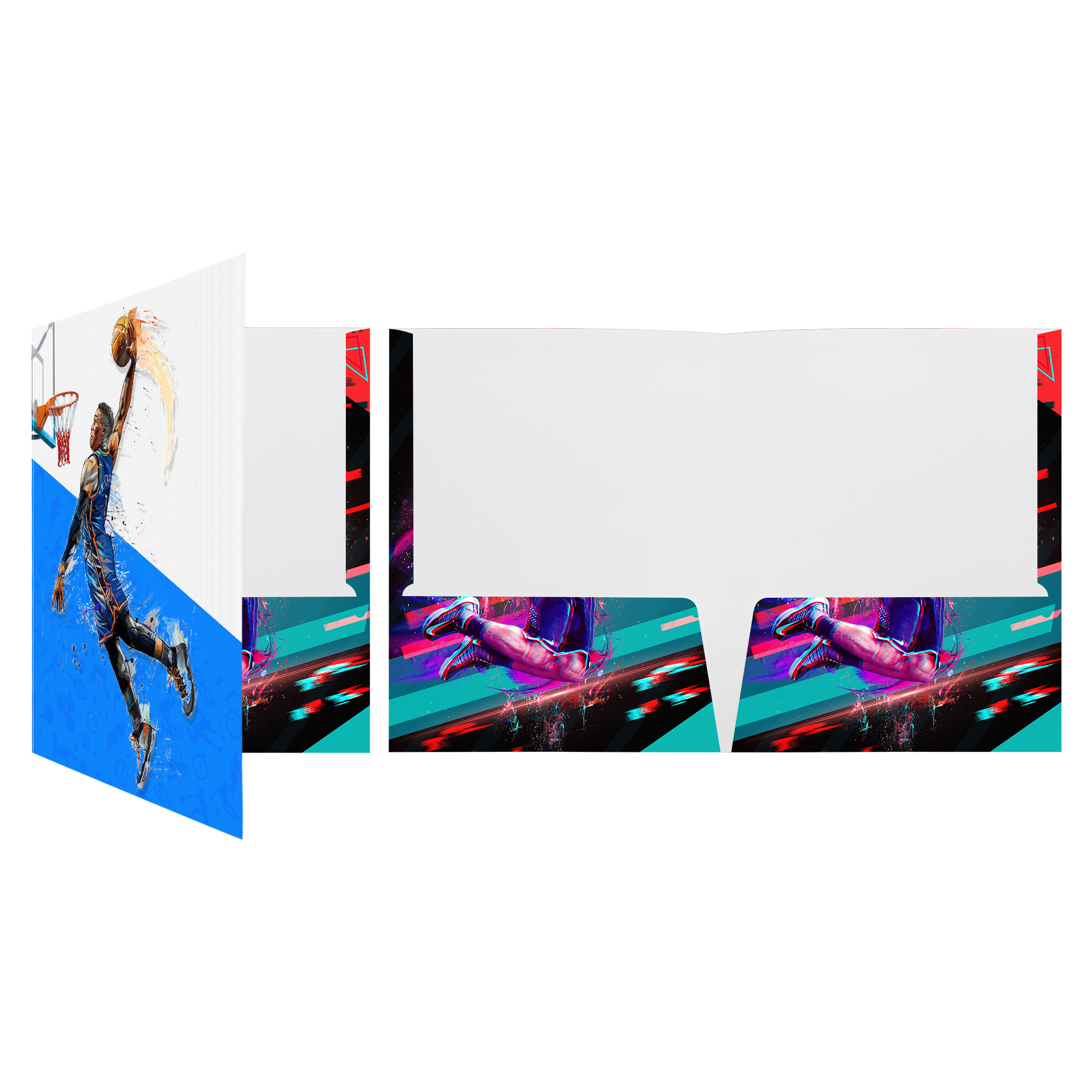 A4 Full Color 250g White Paper Folder W/ UV Gloss 9