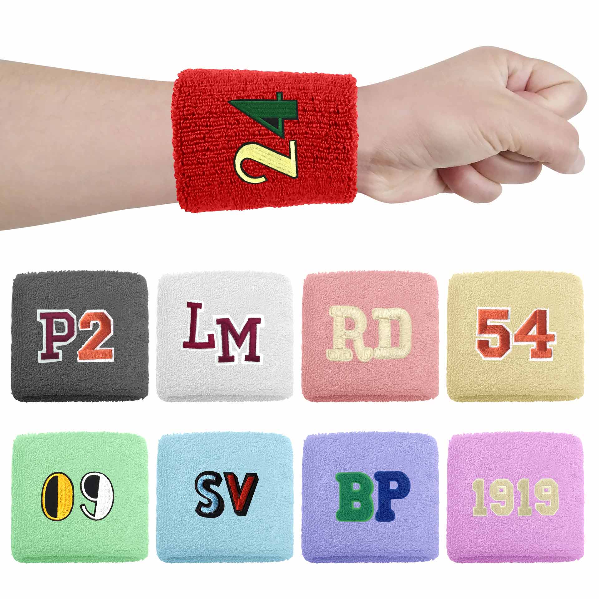 Athletic Cotton Terry Cloth Wristbands for Gym Sports 1