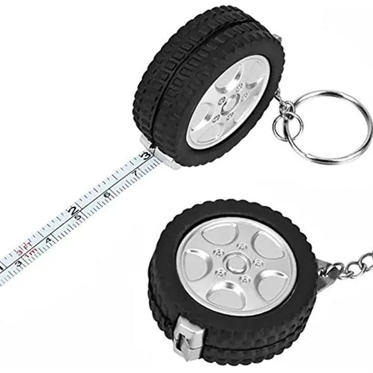 Retractable Tire-Style Tape Measure Keychain 3