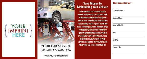 POCKET PAMPHLET - Your Car Service Record and Gas Log Pocket Pamphlet 2