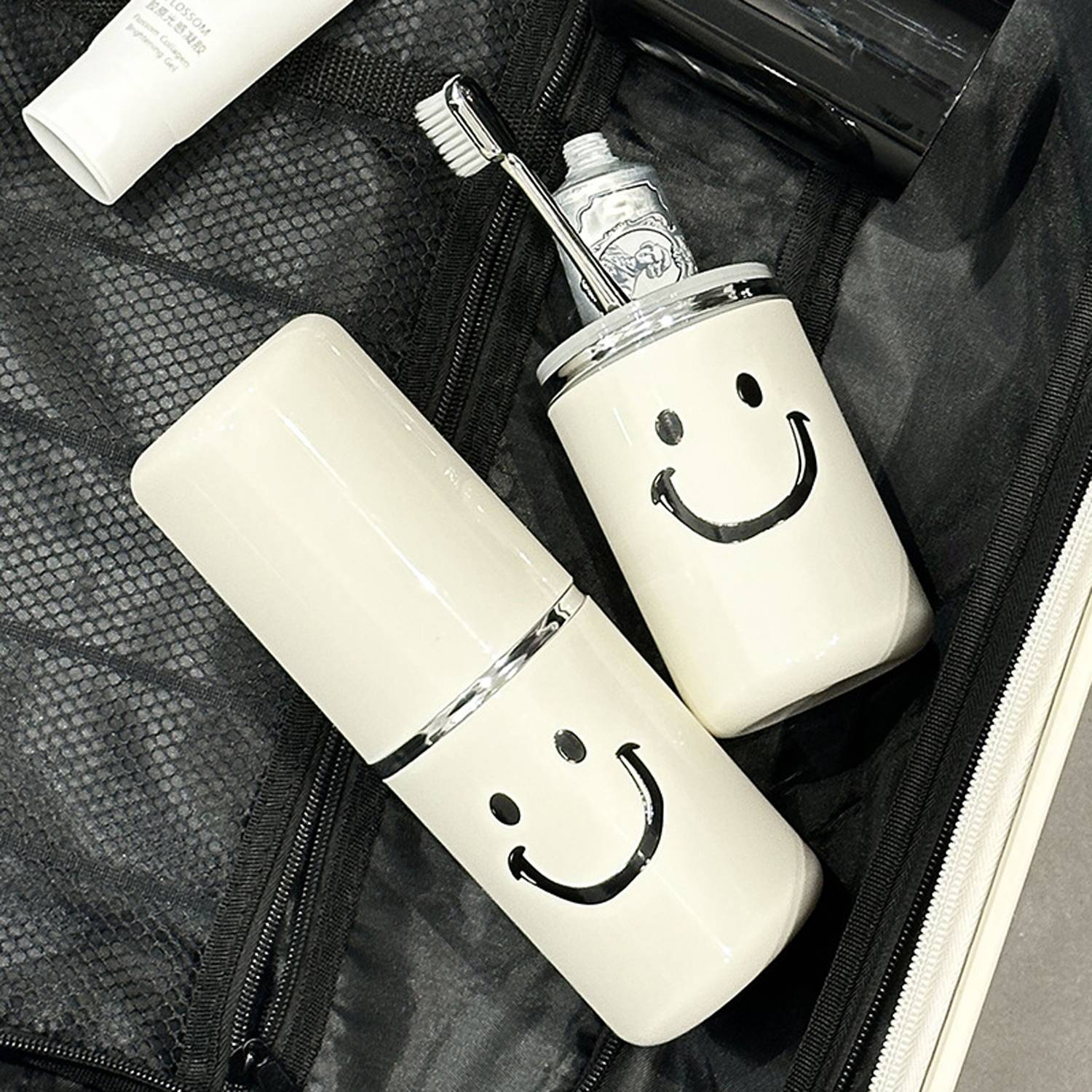 2 in 1 Travel Portable Toothbrush Holder Mouthwash Cup 5