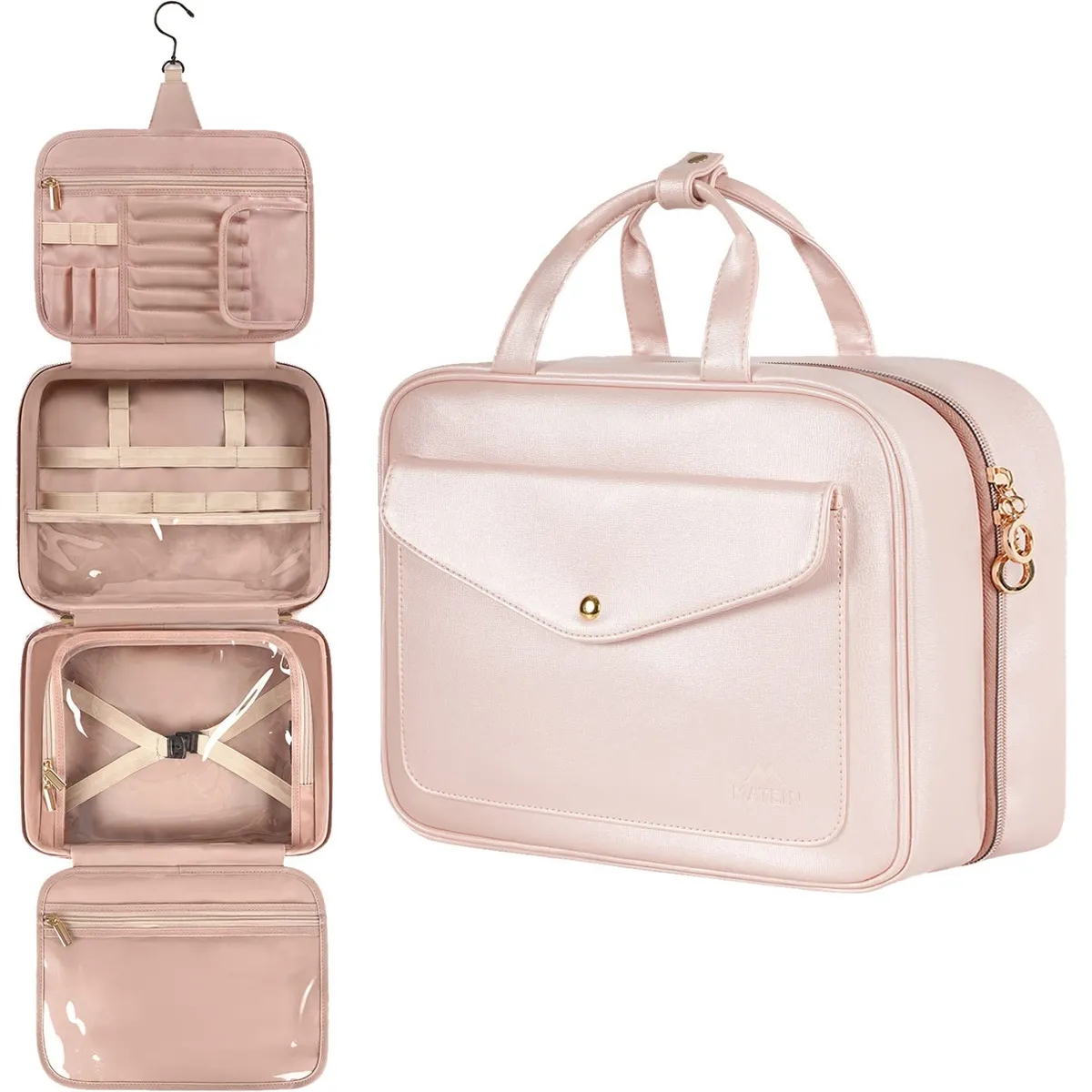 Pink Travel Toiletry Hanging Bag for Women 2