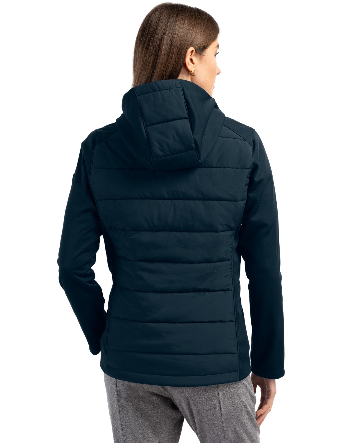 Cutter & Buck Evoke Recycled Honeycomb Fleece Womens Hybrid Full Zip Jacket 35