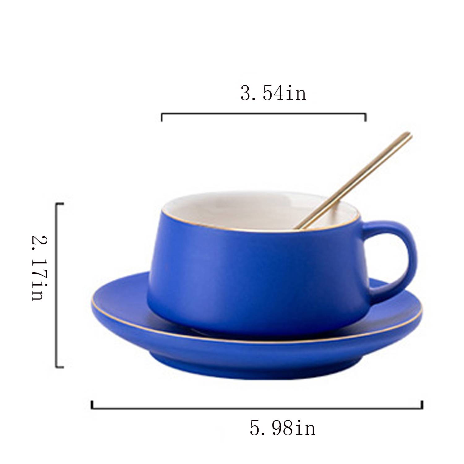 10oz Ceramic Coffee Mug Set w/ Spoon 2