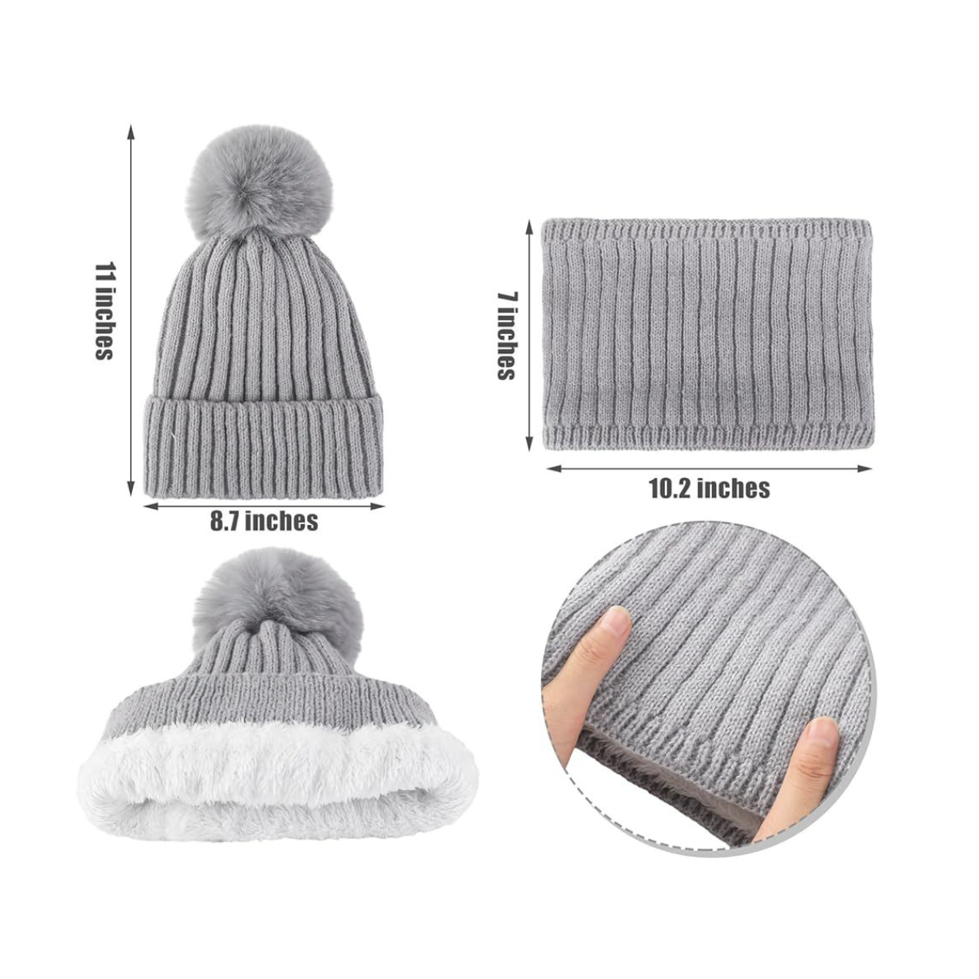 Stylish Three Piece Set Of Warm Gloves Hat And Scarf 2