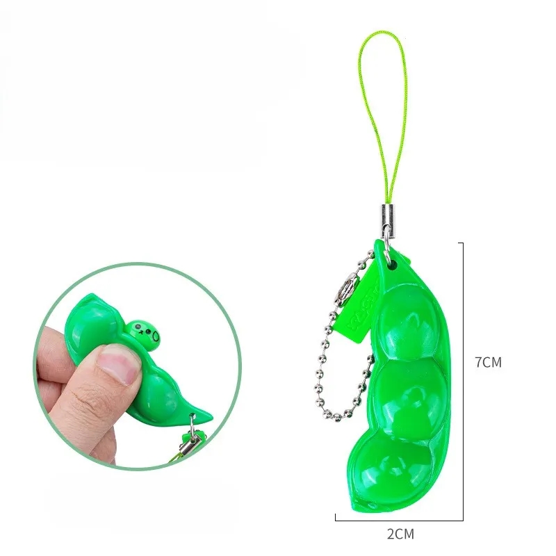 Squeeze Beans Keychain Squishy Pea Pod Stress Toy 5