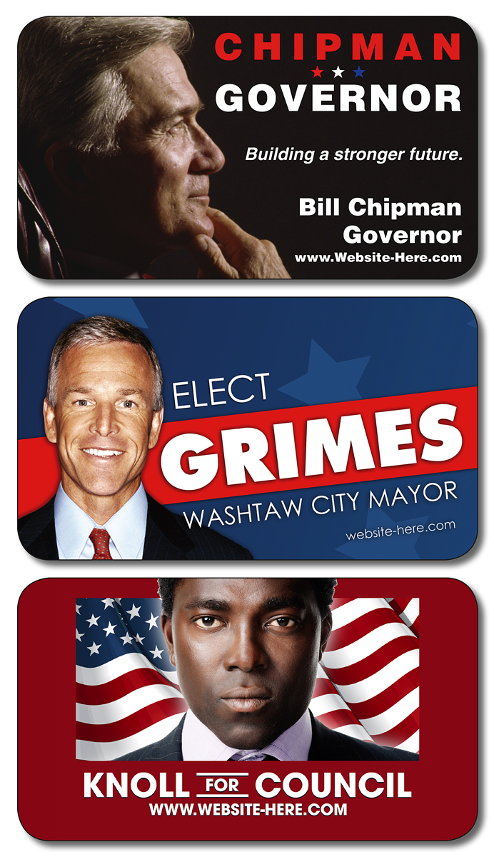Political Business Card Magnet - 3.5x2 (Round Corners) - 20 mil. 2