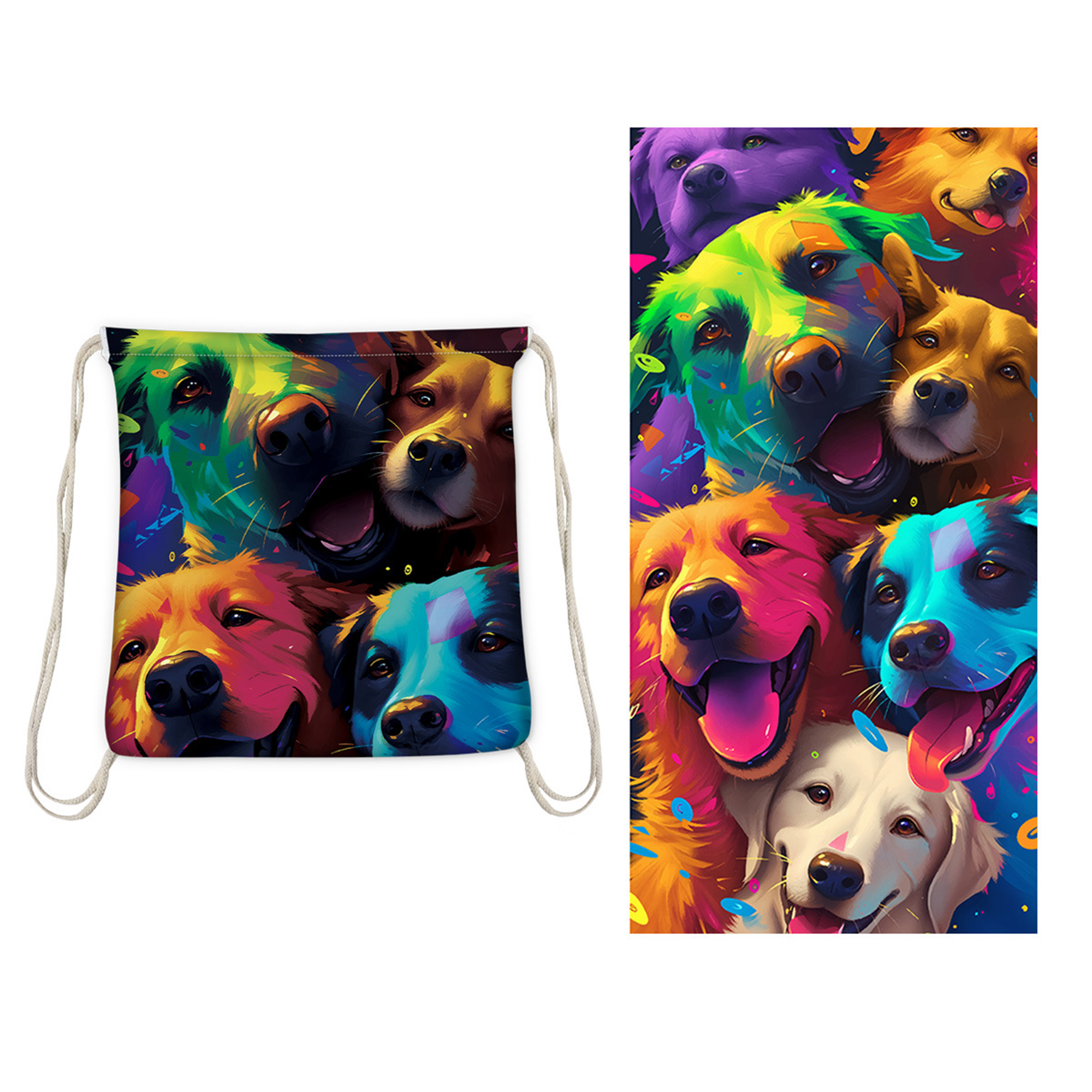 Convertible Beach Backpack Towel With Printed Design 2