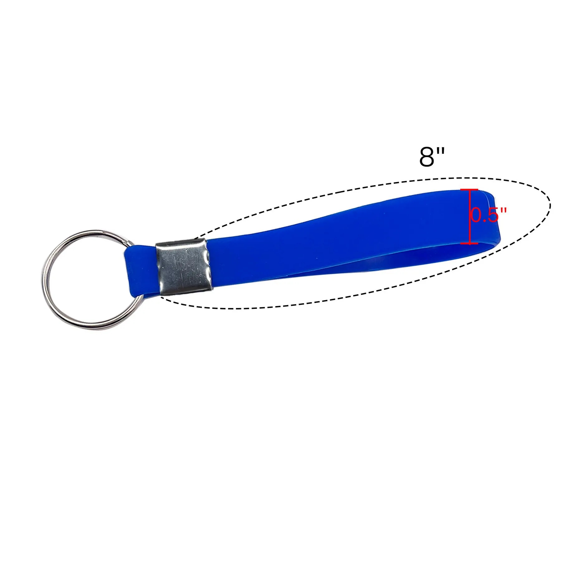 8" Silicone Bracelet Wristband Keychain Key Tag MOQ100 2