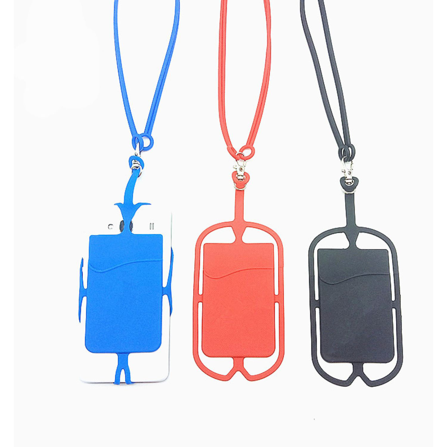 SILICONE PHONE WALLET WITH LANYARD ADHESIVE CARD HOLDER 2