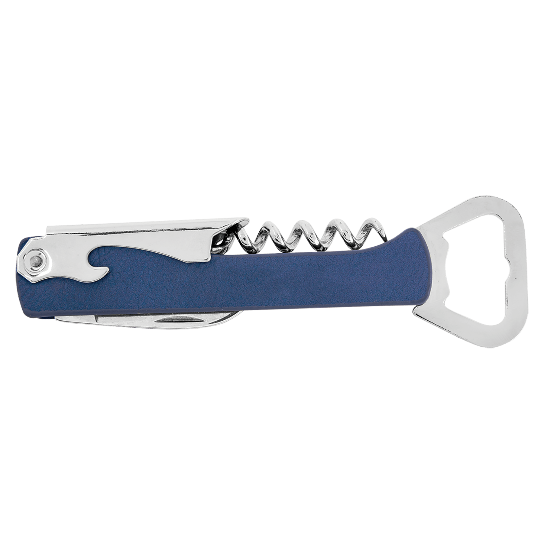 Blue/Silver Leatherette Wine Bottle Opener 3