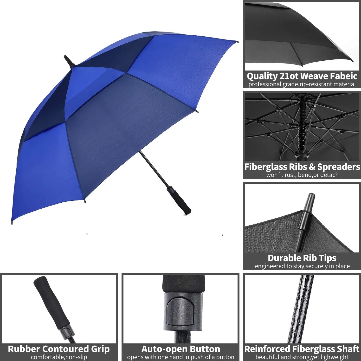 Automatic Open Windproof Golf Umbrella 7