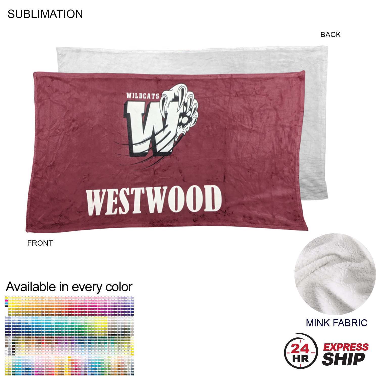 24 Hr Express Ship - Plush and Cozy Mink Flannel Fleece Blanket, 30x60, Sublimated Edge to Edge 5