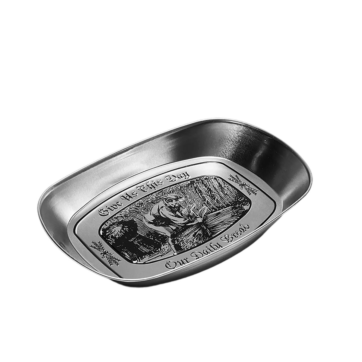 Retro Tinplate Tray with Embossed Fruit Patterns 12