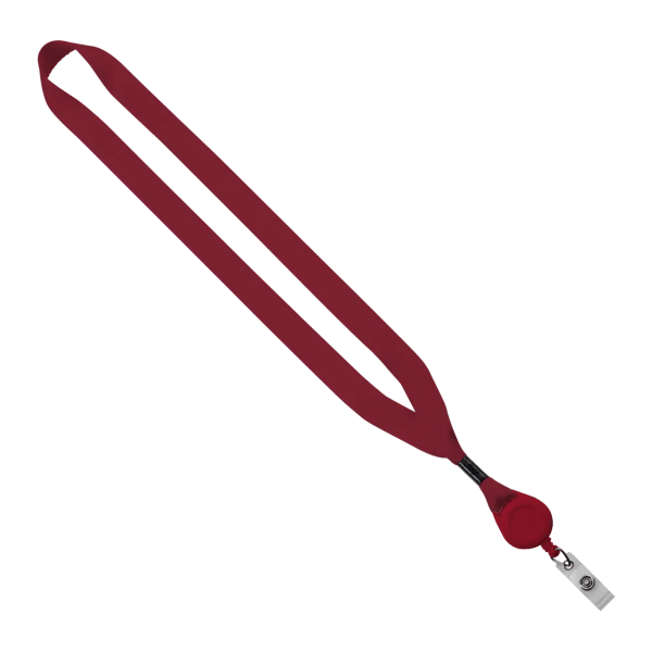 3/4" Polyester Lanyard with Metal Crimp & Retractable Badge Reel 328