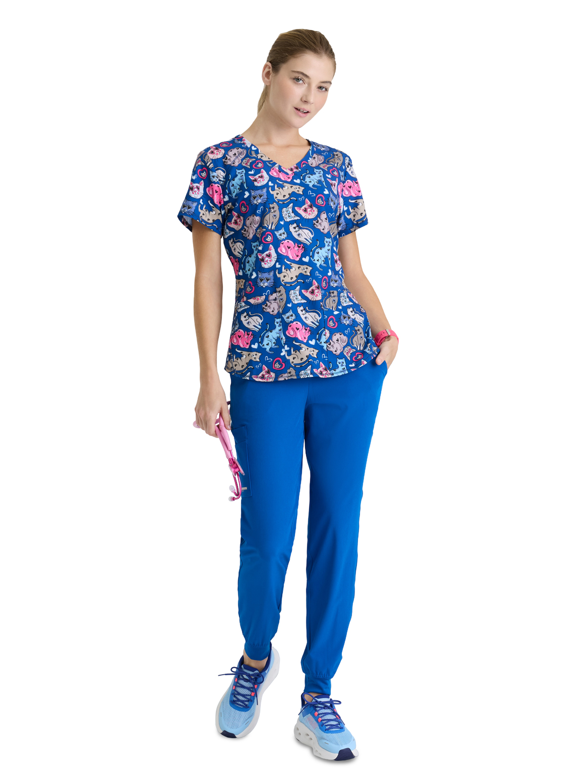 Skechers - Women's Three-Pocket V-Neck Reliance Print Scrub Top 8
