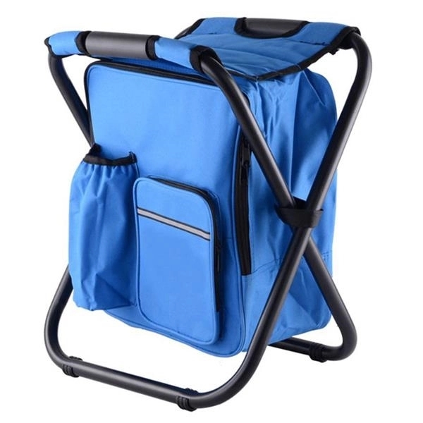 Folding Camping Chair Stool Backpack with Cooler Picnic Bag 8