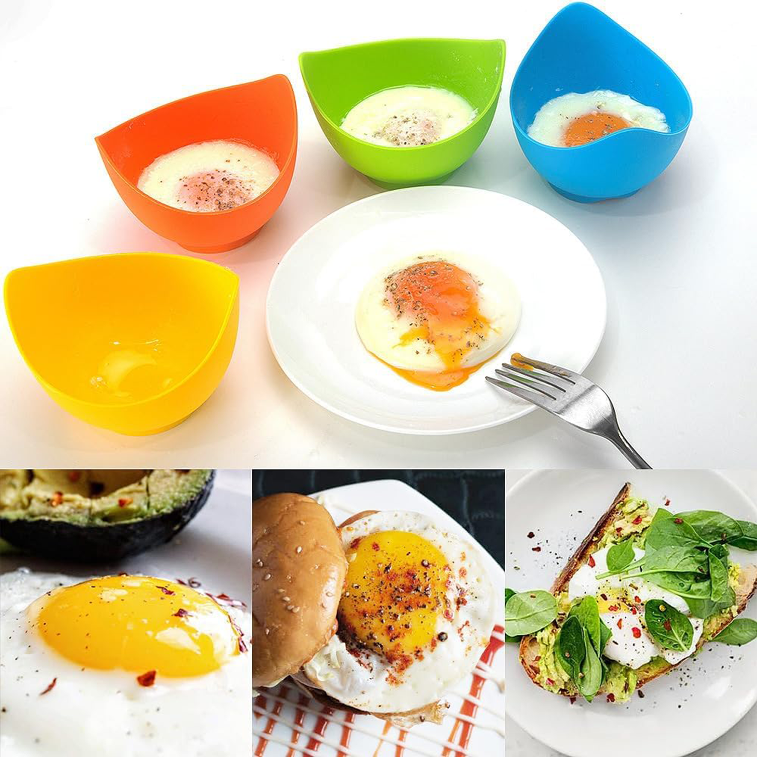 Silicone Nonstick BPA Free Egg Poacher Cups 4