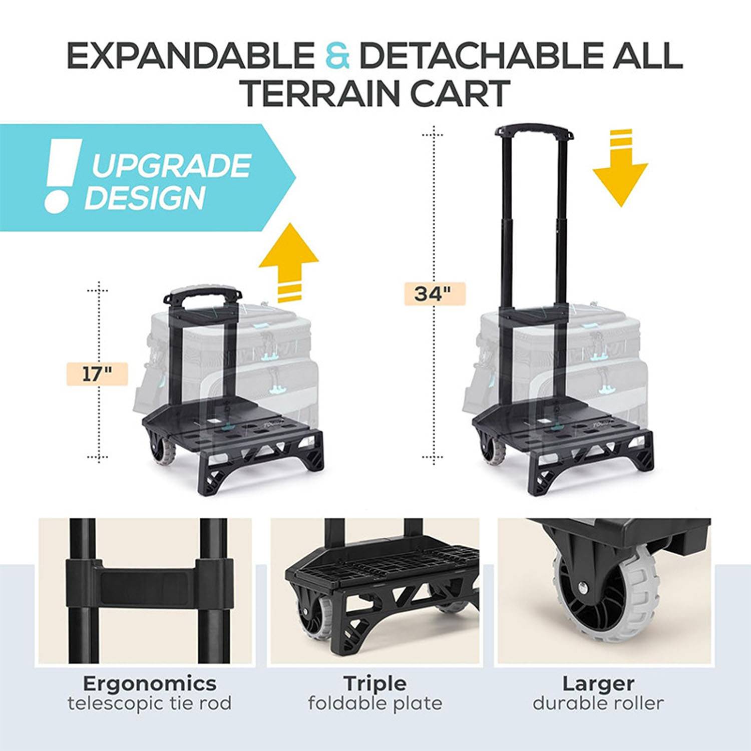48-Can Collapsible Cooler Trolley Bag with Wheels 8