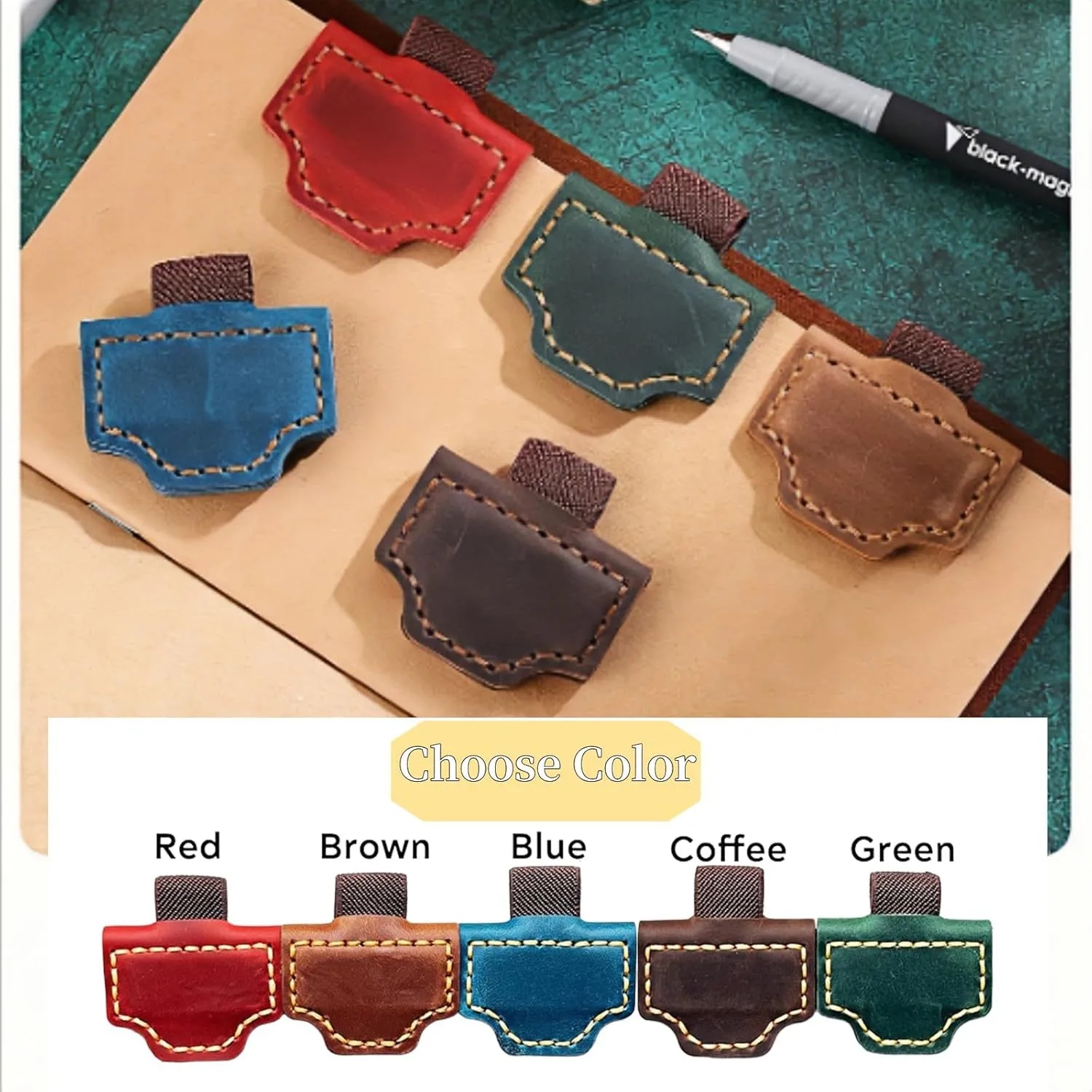 Reversible Magnetic Leather Bookmark 8