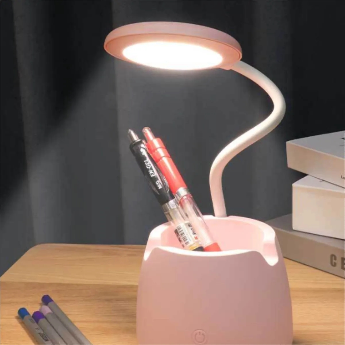 USB Rechargeable LED Desk Lamp With Pen Holder 7