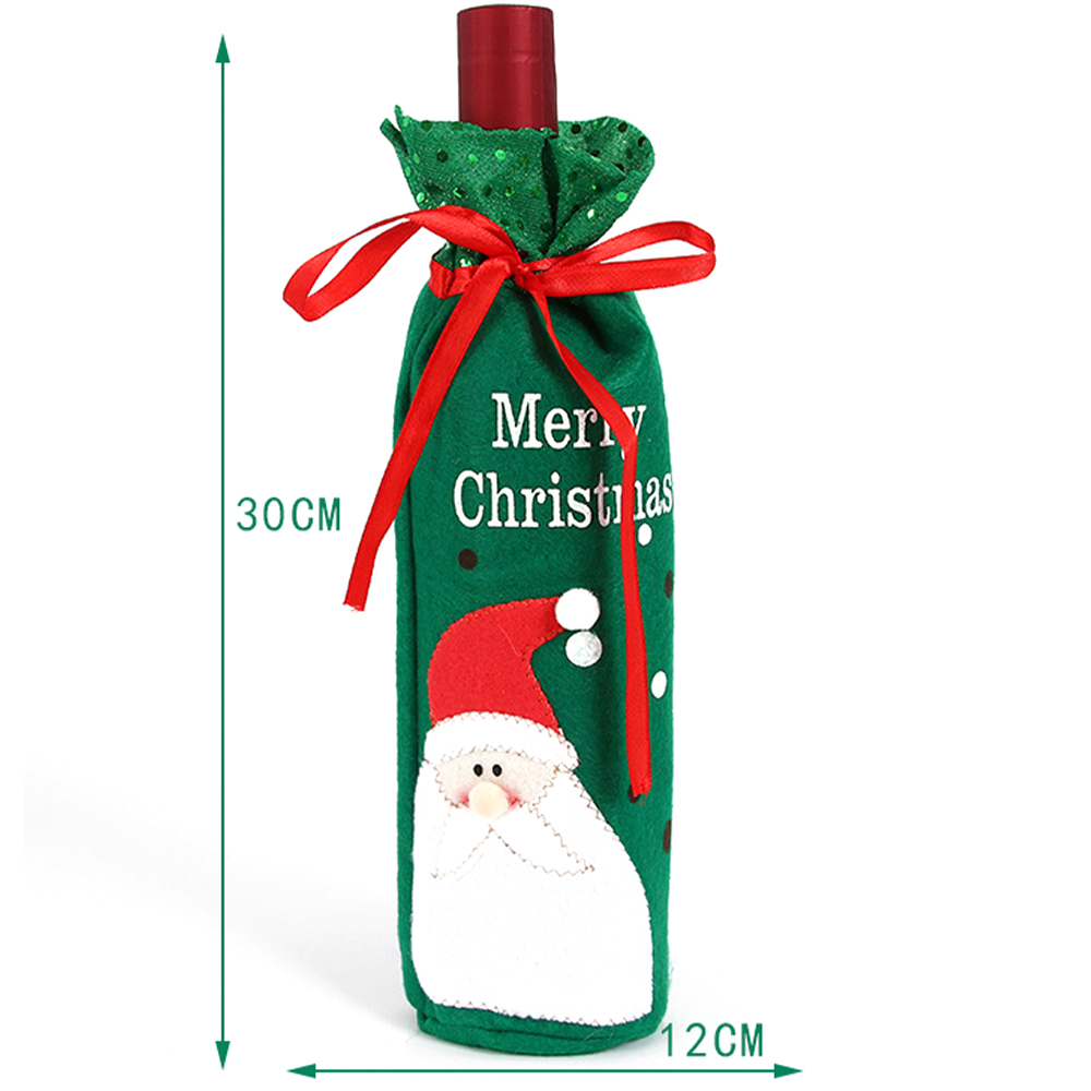 Christmas Glittery Wine Bottle Cover 2