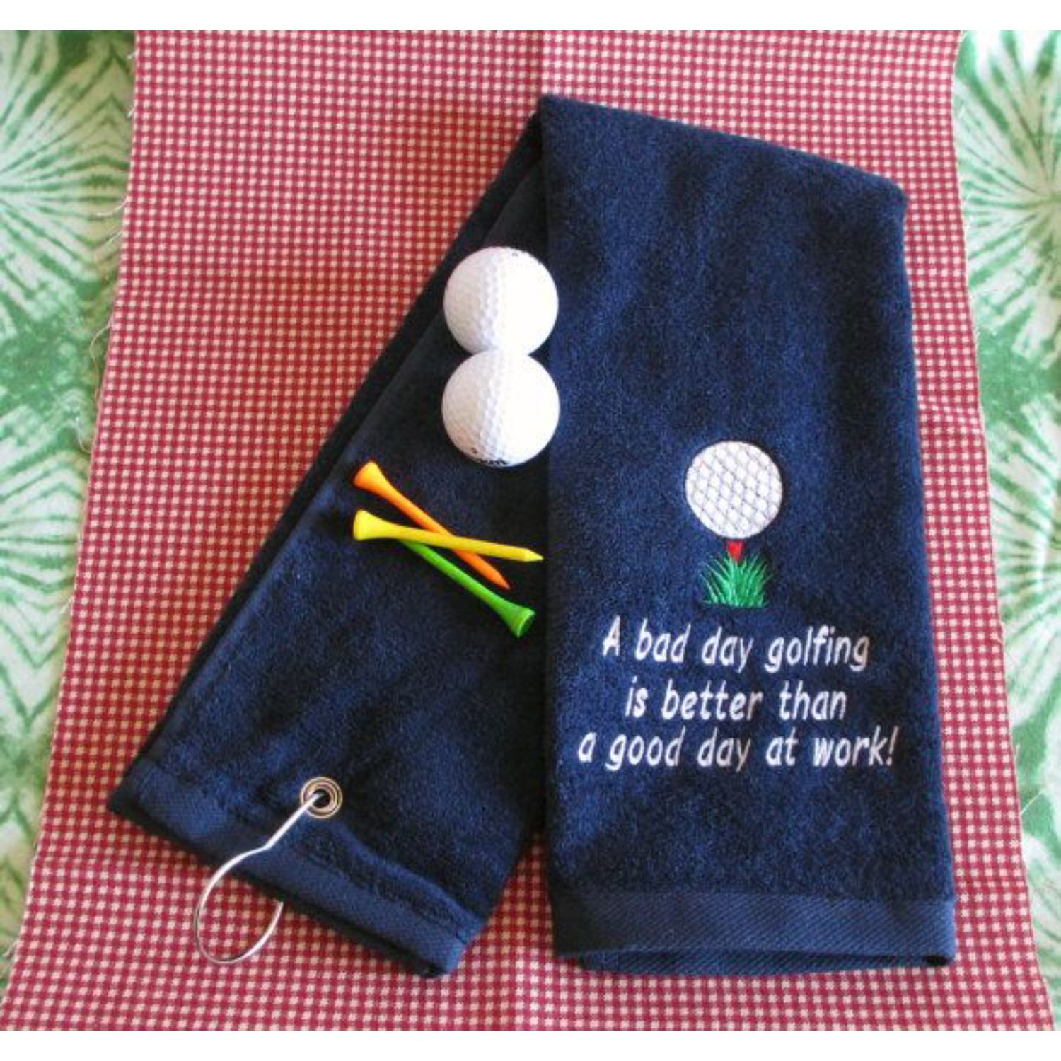 Quick Dry 200G Micro Fiber Golf Towel w/ Grommet & Hook 4