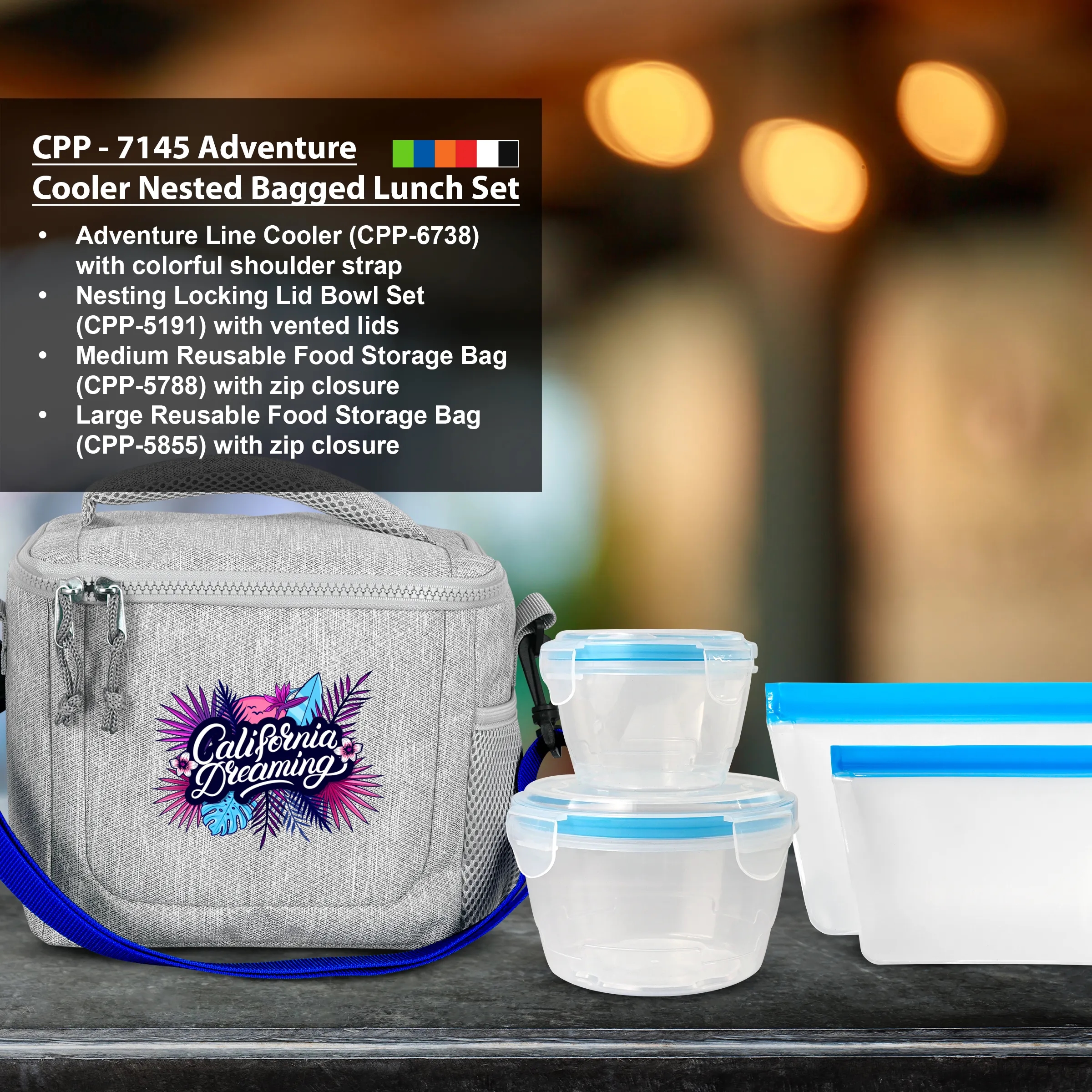 Adventure Cooler Nested Bagged Lunch Set 3