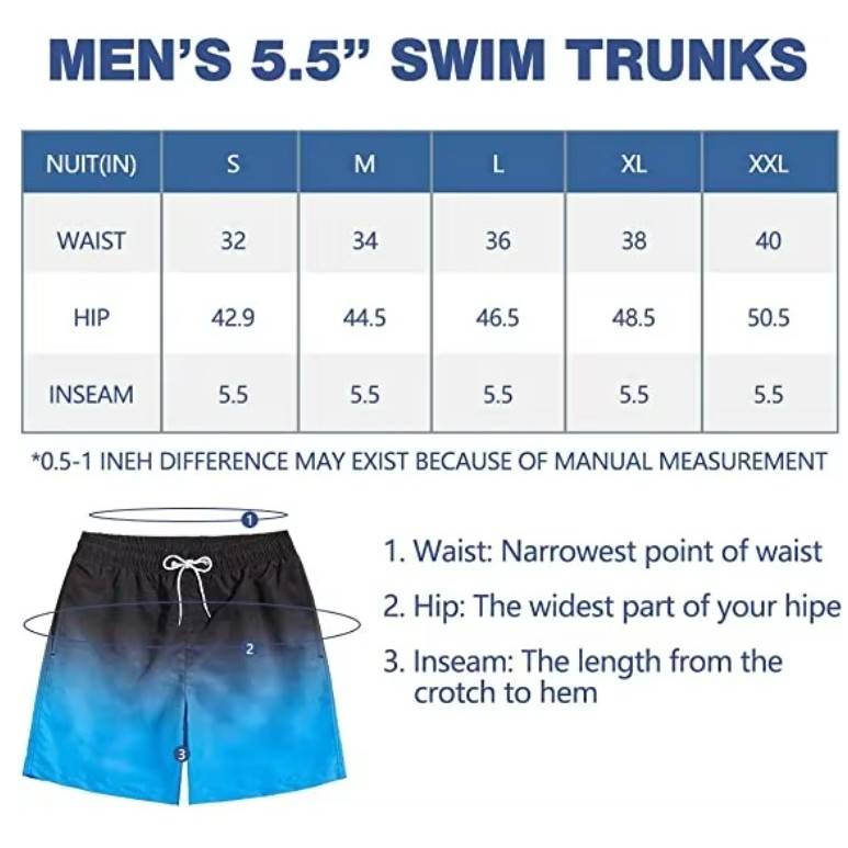Quick Dry Men's Gradient Swim Trunks 2