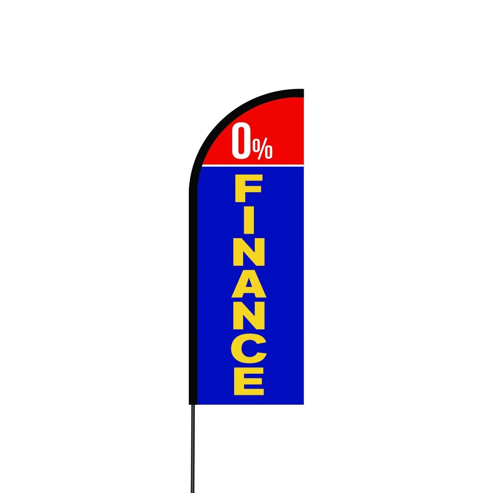 0% Finance Flag Kit 14' Feet Feather Flag Sign Outdoor Banner 1