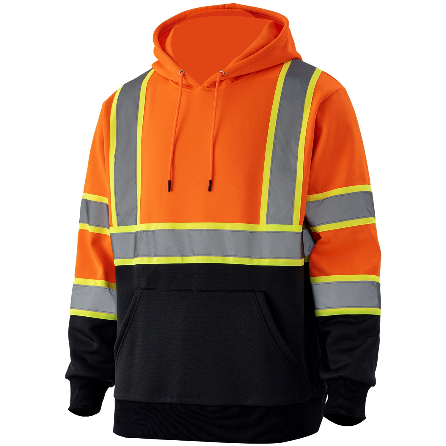 Class 3 Color Block Two Tone 2" Reflective Tape Safety Hoodie with Pocket 8