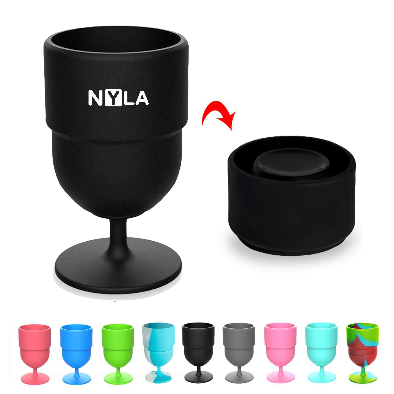 Folding Silicone Wine Glasses 1