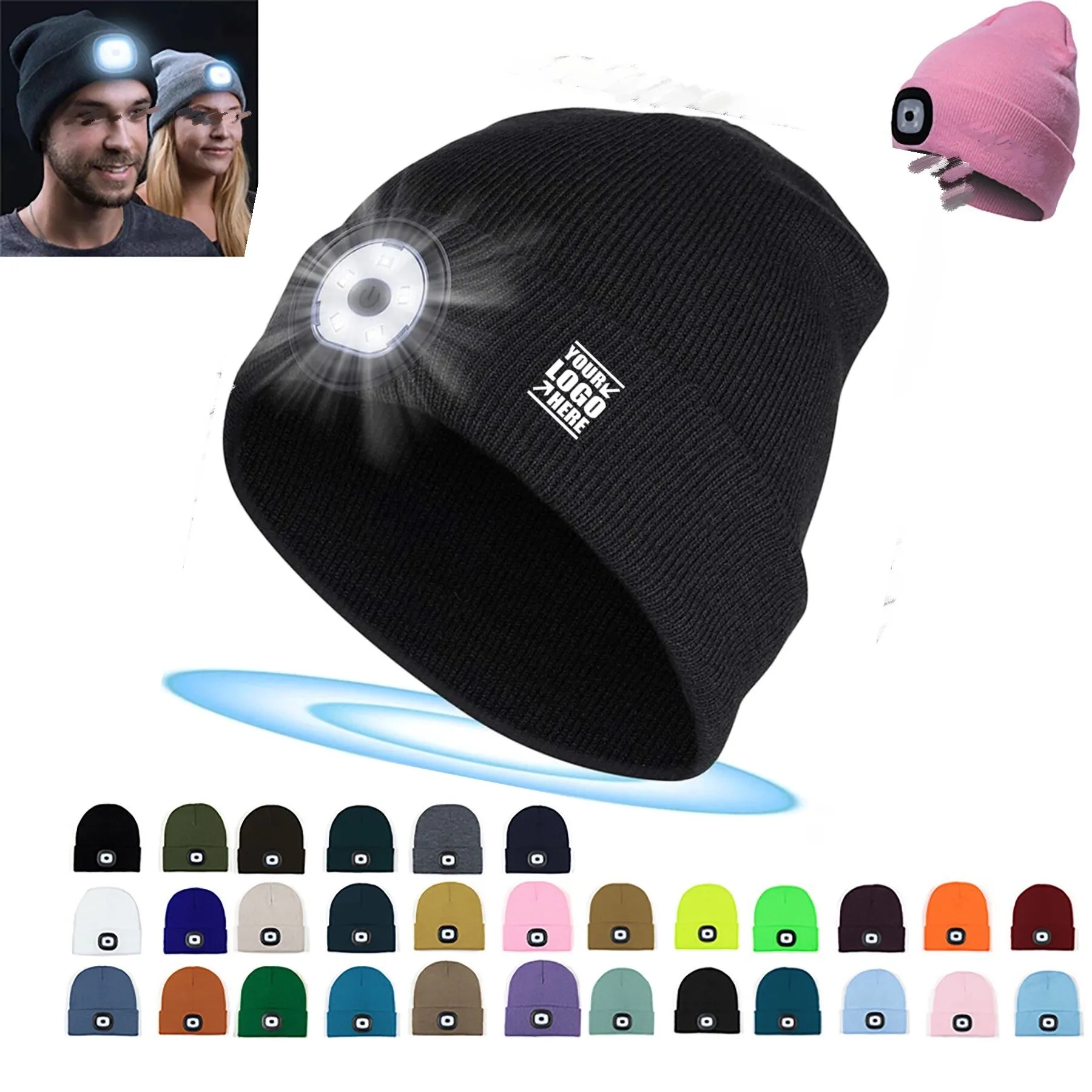 Knit Beanie With LED Light 3