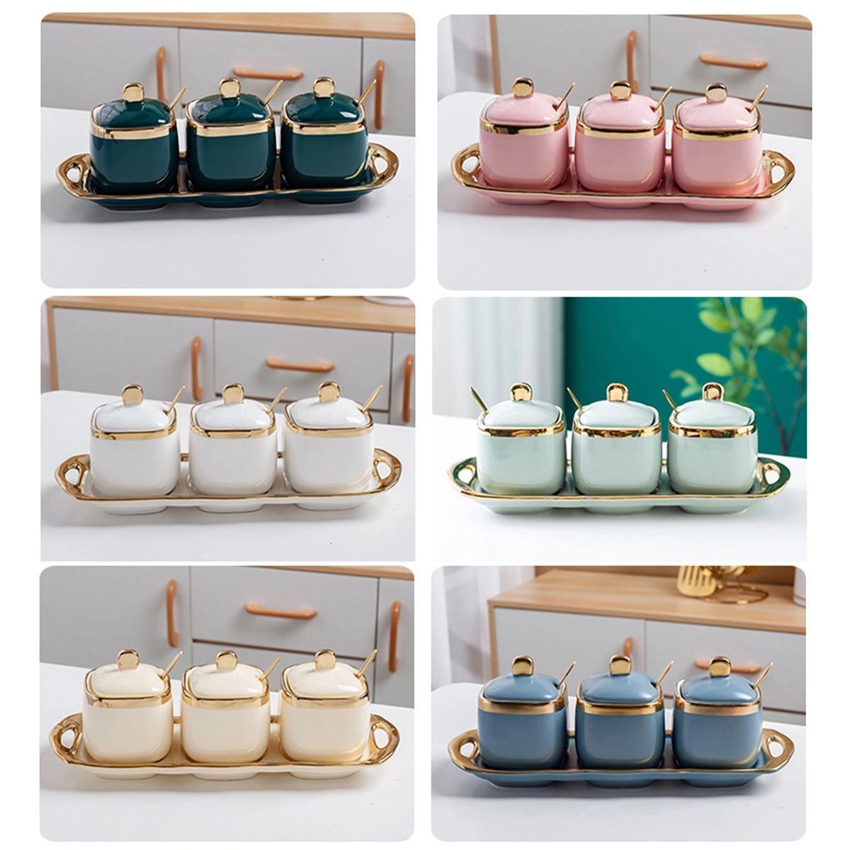 Porcelain Condiment Jar Spice Container 4
