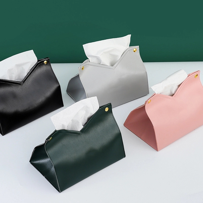 Custom PU Leather Car Napkin Case & Restaurant Tissue Box 12