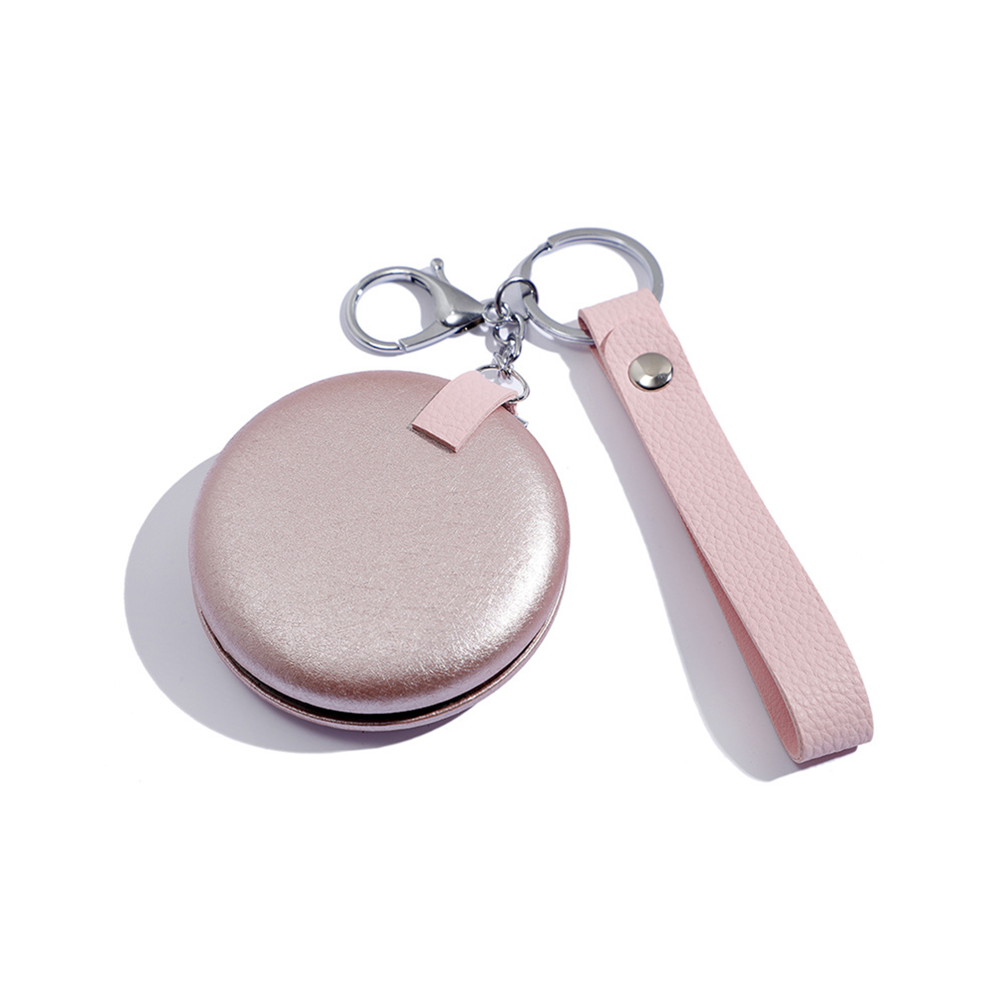 Round Folding Makeup Mirror With PU Lanyard 4