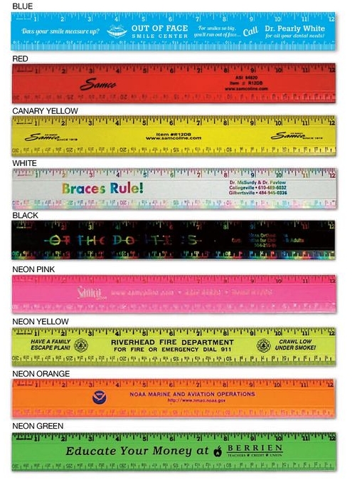 12" Double Bevel Ruler 1 side only