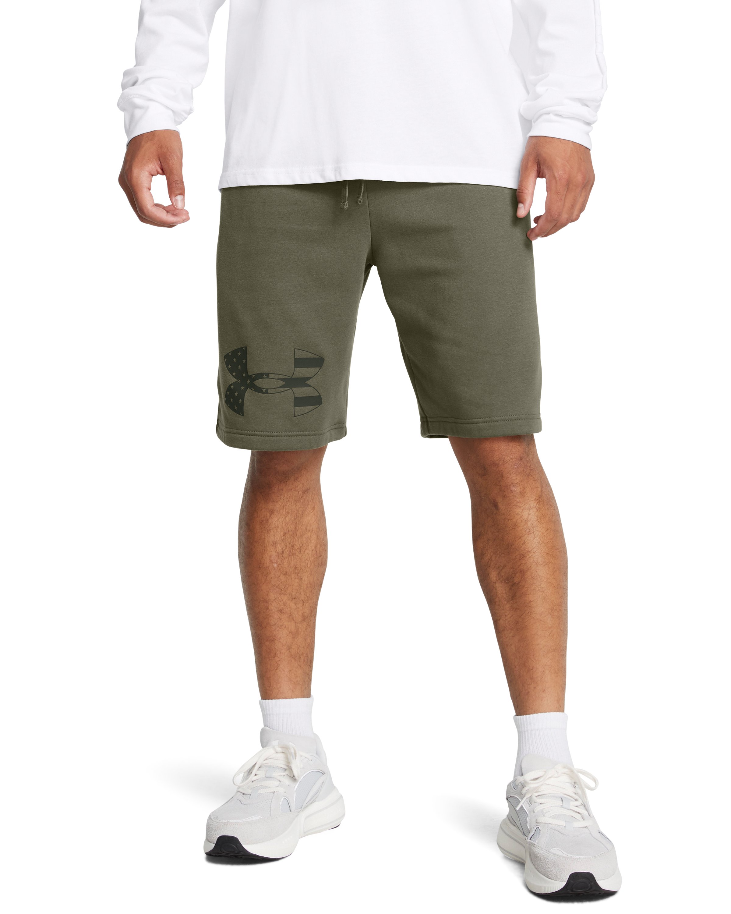 UA Rival Fleece Freedom Big Flag Logo Men's Shorts 2