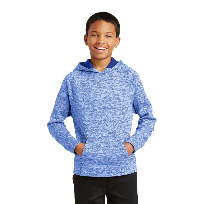 Sport-Tek Youth PosiCharge Electric Heather Fleece Hooded Pullover. 9