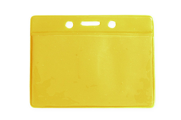 Vinyl Horizontal Color Back Badge Holder (3.75"x 3")(Yellow) 2