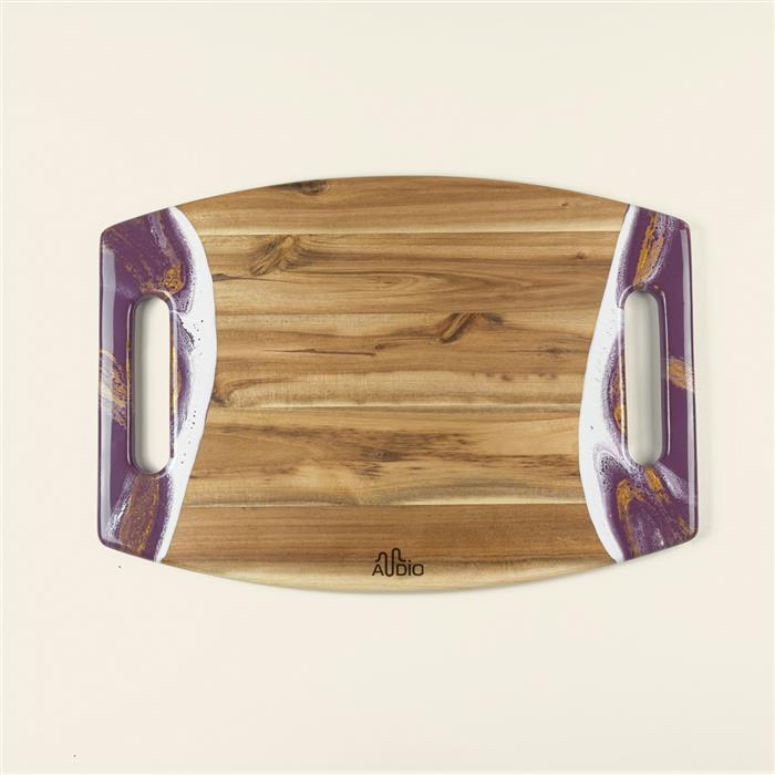 XL Curved Acacia Board With 2 Handles 44